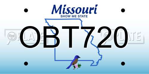 OBT720 Missouri License Plate