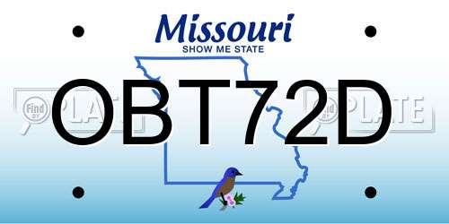 OBT72D Missouri License Plate