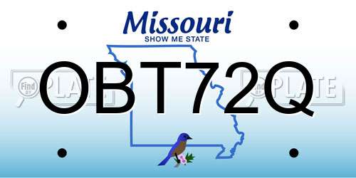 OBT72Q Missouri License Plate