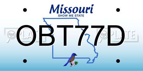 OBT77D Missouri License Plate