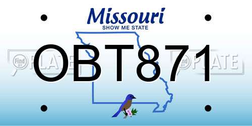 OBT871 Missouri License Plate