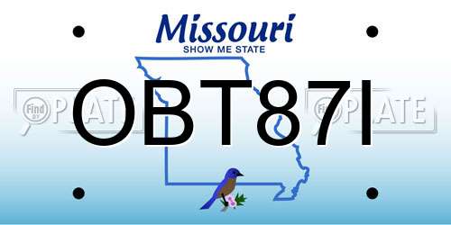OBT87I Missouri License Plate