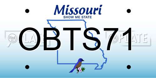 OBTS71 Missouri License Plate