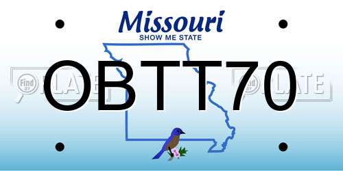 OBTT70 Missouri License Plate