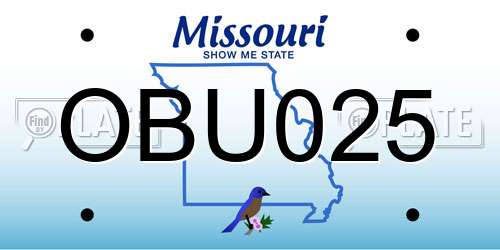 OBU025 Missouri License Plate