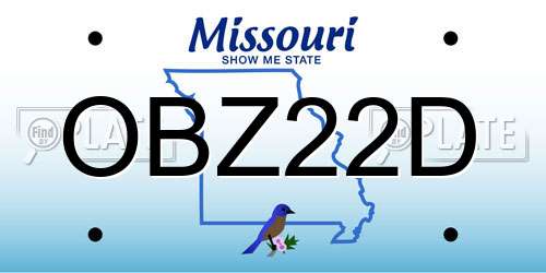 OBZ22D Missouri License Plate