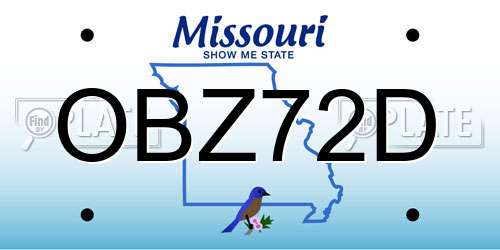 OBZ72D Missouri License Plate