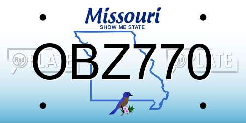 OBZ770 Missouri License Plate
