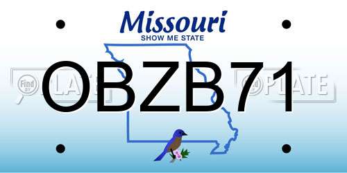 OBZB71 Missouri License Plate