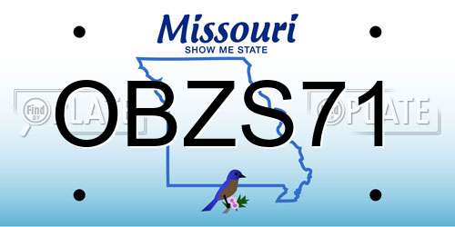 OBZS71 Missouri License Plate