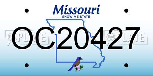 OC20427 Missouri License Plate