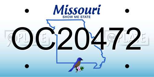 OC20472 Missouri License Plate