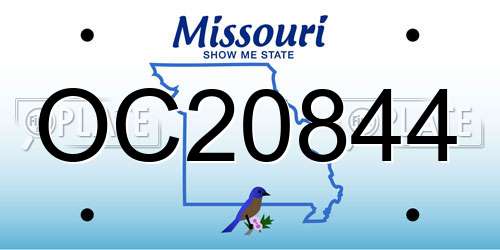 OC20844 Missouri License Plate