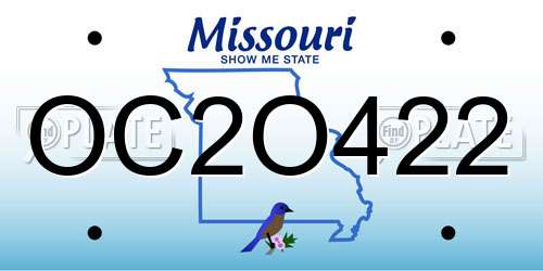 OC2O422 Missouri License Plate