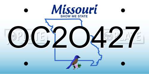 OC2O427 Missouri License Plate