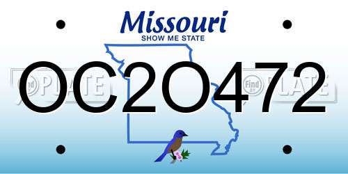OC2O472 Missouri License Plate