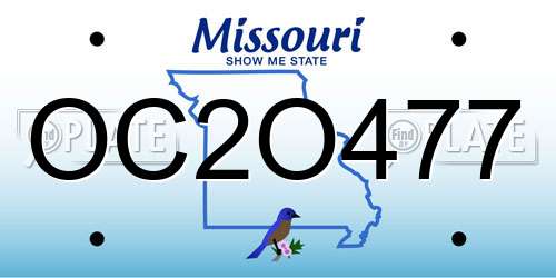 OC2O477 Missouri License Plate