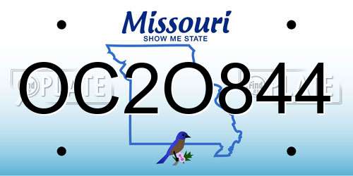 OC2O844 Missouri License Plate