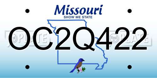OC2Q422 Missouri License Plate