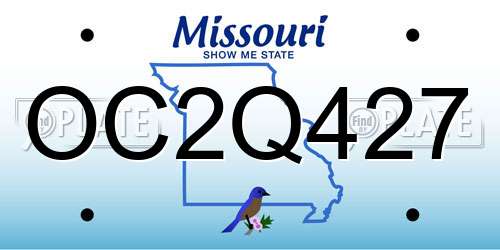 OC2Q427 Missouri License Plate