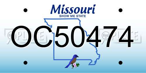 OC50474 Missouri License Plate
