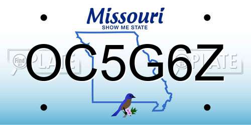 OC5G6Z Missouri License Plate