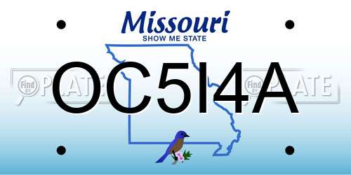 OC5I4A Missouri License Plate