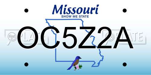 OC5Z2A Missouri License Plate