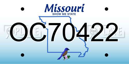 OC70422 Missouri License Plate