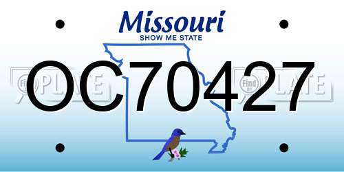 OC70427 Missouri License Plate