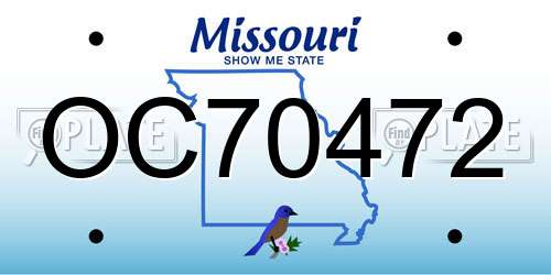 OC70472 Missouri License Plate