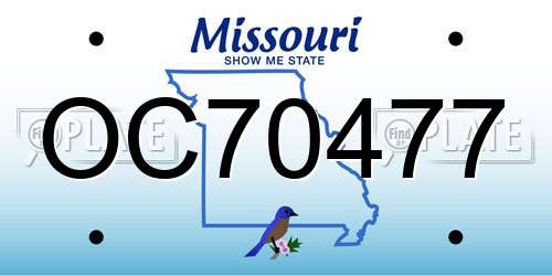 OC70477 Missouri License Plate