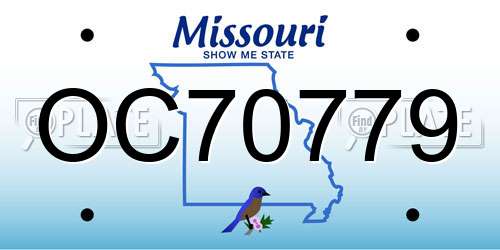 OC70779 Missouri License Plate