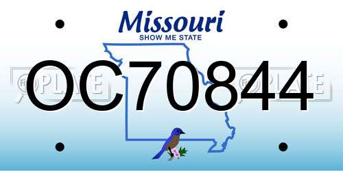 OC70844 Missouri License Plate