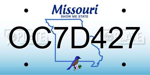 OC7D427 Missouri License Plate