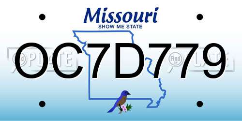 OC7D779 Missouri License Plate