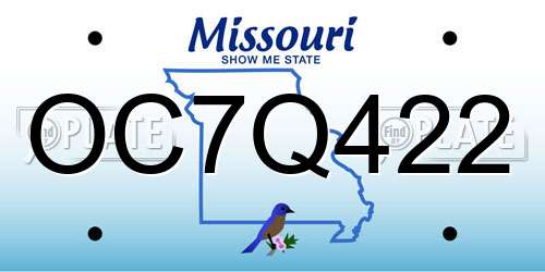 OC7Q422 Missouri License Plate