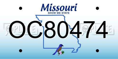 OC80474 Missouri License Plate