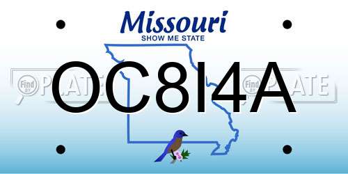 OC8I4A Missouri License Plate