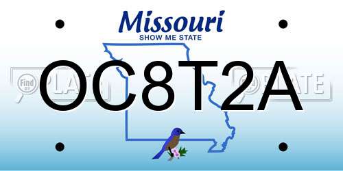 OC8T2A Missouri License Plate