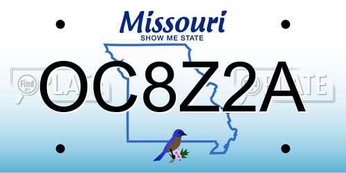OC8Z2A Missouri License Plate