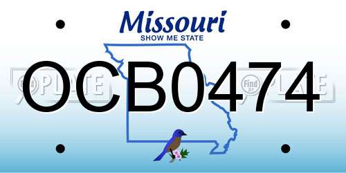 OCB0474 Missouri License Plate