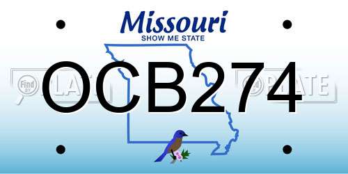 OCB274 Missouri License Plate