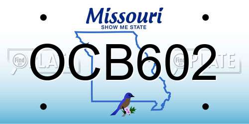 OCB602 Missouri License Plate