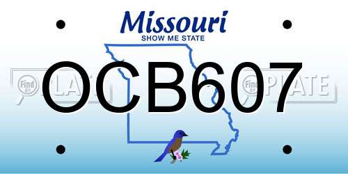 OCB607 Missouri License Plate