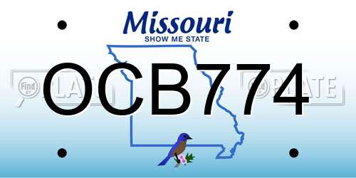OCB774 Missouri License Plate