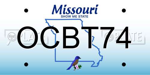 OCBT74 Missouri License Plate