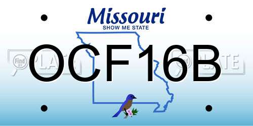 OCF16B Missouri License Plate