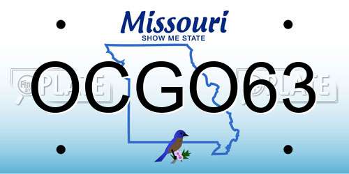 OCGO63 Missouri License Plate