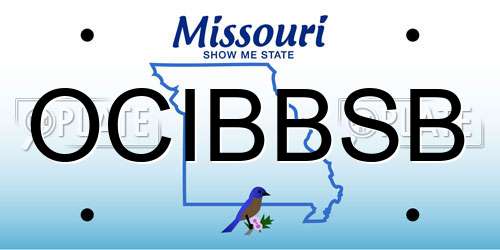 OCIBBSB Missouri License Plate